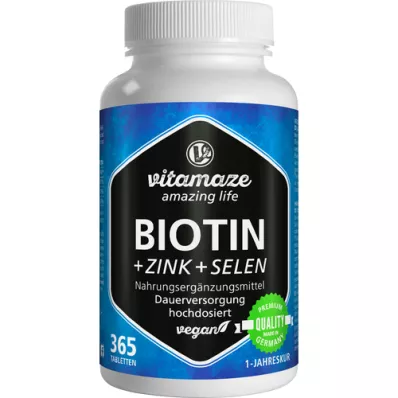 BIOTIN 10 mg hoge dosis+zink+selenium tabletten, 365 stuks