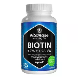 BIOTIN 10 mg hoge dosis+zink+selenium tabletten, 365 stuks