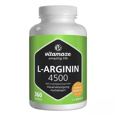 L-ARGININ HOCHDOSIERT 4.500 mg capsules, 360 st