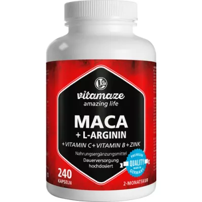 MACA 4:1 capsules met hoge dosis+L-arginine, 240 stuks