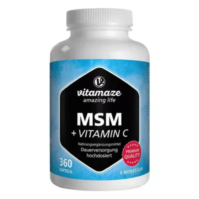MSM hoge dosis + vitamine C capsules, 360 stuks MSM hoge dosis + vitamine C capsules, 360 stuks
