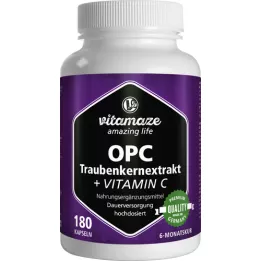 OPC TRAUBENKERNEXTRAKT capsules met hoge dosis+vitamine C, 180 stuks