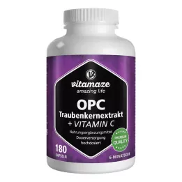 OPC TRAUBENKERNEXTRAKT capsules met hoge dosis+vitamine C, 180 stuks