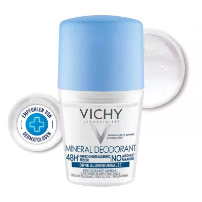 Vichy Deodorant Roll-on Mineraal 48u zonder aluminium, 50 ml