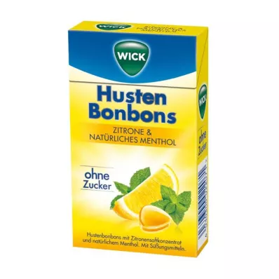 WICK citroen &amp; natuurlijke menthol snoepjes zonder suiker Clickbox, 46 g