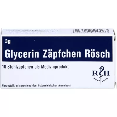 GLYCERIN ZÄPFCHEN Rösch 3 g tegen constipatie, 10 stuks