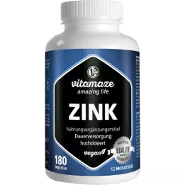 ZINK 25 mg veganistische tabletten met hoge dosering, 180 stuks