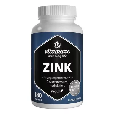 ZINK 25 mg veganistische tabletten met hoge dosering, 180 stuks ZINK 25 mg veganistische tabletten met hoge dosering, 180 stuks
