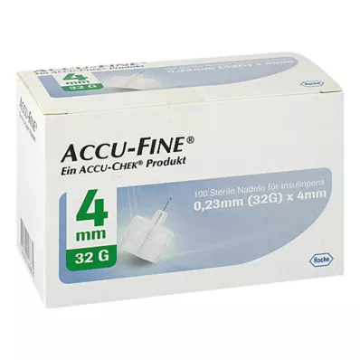 ACCU FINE steriele naalden voor insulinepennen 4 mm 32 G, 100 stuks ACCU FINE steriele naalden voor insulinepennen 4 mm 32 G, 100 stuks