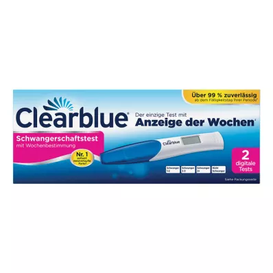 Clearblue Digitale zwangerschapstest met wekelijkse bepaling, 2 stuks Clearblue Digitale zwangerschapstest met wekelijkse bepaling, 2 stuks