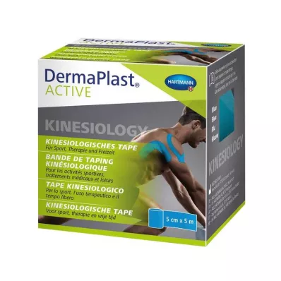 Dermaplast Actieve Kinesiologietape 5 cmx5 m blauw, 1 st
