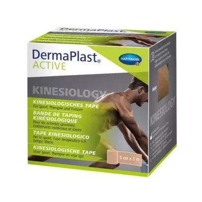 Dermaplast Actieve Kinesiologietape 5 cmx5 m beige, 1 st