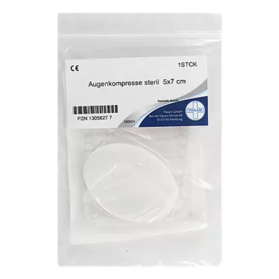 Oogkompres 50x70 mm steriel voor EHBO-doos, 1 stuk Oogkompres 50x70 mm steriel voor EHBO-doos, 1 stuk