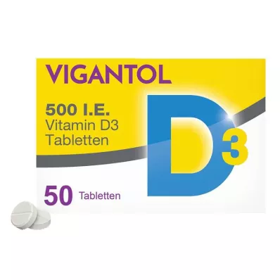 VIGANTOL 500 I.U. vitamine D3 tabletten, 50 stuks VIGANTOL 500 I.U. vitamine D3 tabletten, 50 stuks