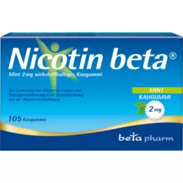 NICOTIN beta Mint 2 mg werkzame stof kauwgom, 105 stuks