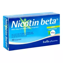 NICOTIN beta Mint 4 mg werkzame stof kauwgom, 30 stuks