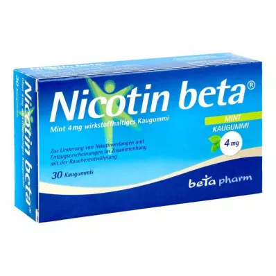 Nicotin Beta Mint 4 Mg actieve kauwgom (30 stuks) Nicotin Beta Mint 4 Mg actieve kauwgom (30 stuks)