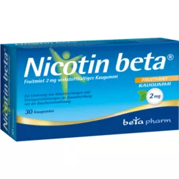 NICOTIN beta Fruitmint 2 mg werkzame stof kauwgom, 30 stuks