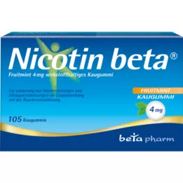 NICOTIN beta Fruitmint 4 mg werkzame stof kauwgom, 105 stuks