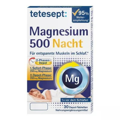 TETESEPT Magnesium 500 Nacht Tabletten, 30 stuks TETESEPT Magnesium 500 Nacht Tabletten, 30 stuks