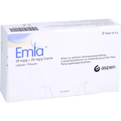 EMLA 25 mg/g + 25 mg/g Crème + 12 Tegaderm Pl., 5X5 g