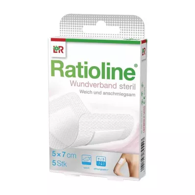 RATIOLINE Wondverband 7x5 cm steriel, 5 stuks