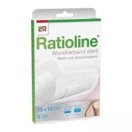 RATIOLINE Wondverband 15x10 cm steriel, 5 stuks