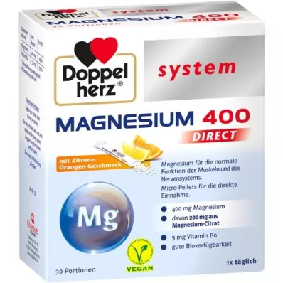 DOPPELHERZ Magnesium 400 DIRECT systeempellets, 30 stuks