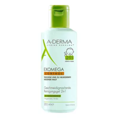 A-DERMA EXOMEGA CONTROL Reinigingsgel 2in1, 200 ml A-DERMA EXOMEGA CONTROL Reinigingsgel 2in1, 200 ml