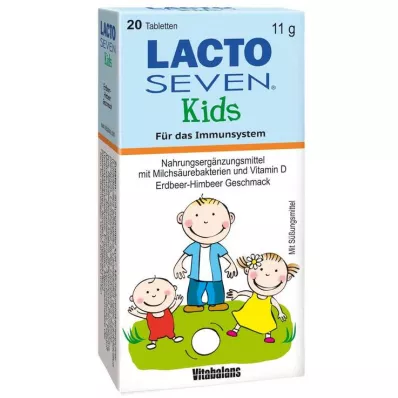 LACTO SEVEN Kids Aardbei-Framboos Smaaktabletten, 20 stuks