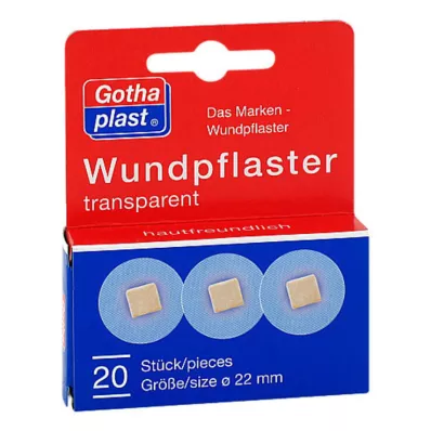 GOTHAPLAST Wondpleister 2,2 cm transparant, 20 stuks GOTHAPLAST Wondpleister 2,2 cm transparant, 20 stuks