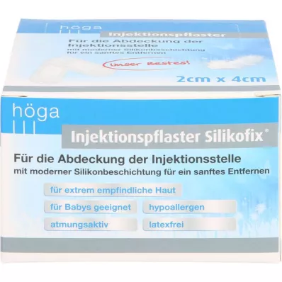 INJEKTIONSPFLASTER Silikofix 2x4 cm Höga, 100 stuks