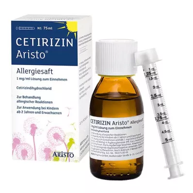 CETIRIZIN Aristo Allergiesap 1 mg/ml Oral Solution, 75 ml CETIRIZIN Aristo Allergiesap 1 mg/ml Oral Solution, 75 ml