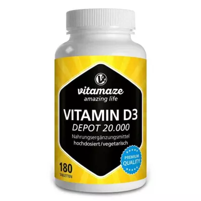 Vitamaze Vitamine D3 Depot 20.000 IE hoge dosering (180 stuks)