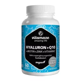 HYALURONSÄURE 200 mg hoge dosis + co-enzym Q10 veganistisch, 60 stuks