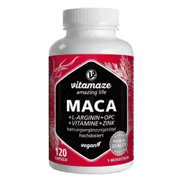 MACA 10:1 hoge dosis+L-Arginine+OPC+Vit.vegan Kps., 120 st