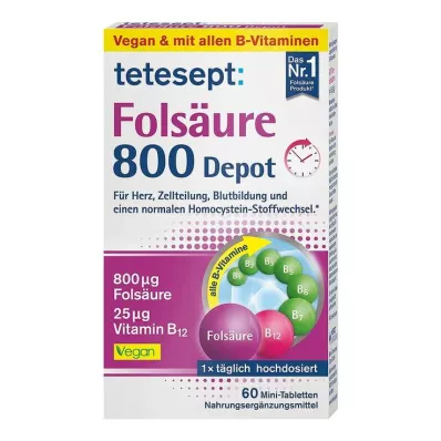 Tetesept foliumzuur 800 depottabletten, 60 st Tetesept foliumzuur 800 depottabletten, 60 st