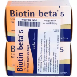 BIOTIN BETA 5 tabletten, 200 stuks