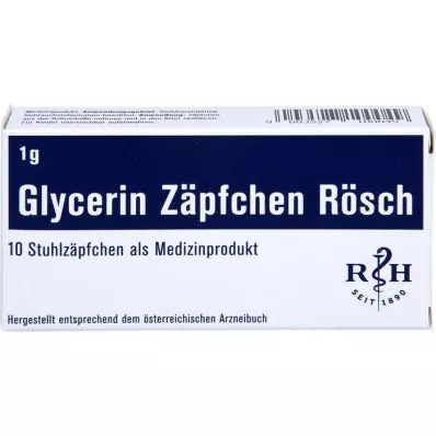 GLYCERIN ZÄPFCHEN Rösch 1 g tegen constipatie, 10 stuks