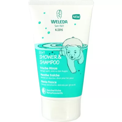 WELEDA Kids 2in1 Douche &amp; Shampoo frisse munt, 150 ml