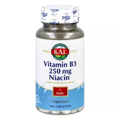 Vitamine B3 Niacine 250 mg tabletten (100 stuks) Vitamine B3 Niacine 250 mg tabletten (100 stuks)