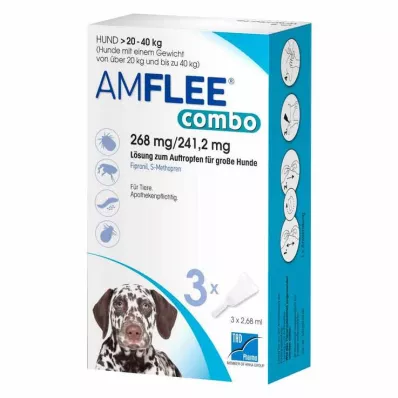 AMFLEE combo 268/241.2mg orale oplossing voor honden 20-40kg, 3 st AMFLEE combo 268/241.2mg orale oplossing voor honden 20-40kg, 3 st