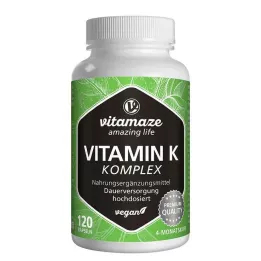 VITAMIN K1+K2 complex hooggedoseerde veganistische capsules, 120 stuks