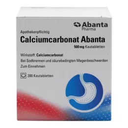 Calciumcarbonaat Abanta 500 mg kauwtabletten, 200 stuks