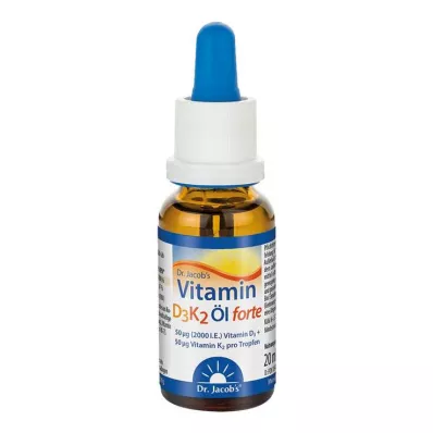Vitamine D3K2 Olie Forte Dr. Jacobs Druppels, 20 ml