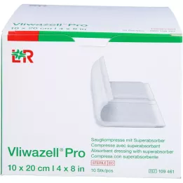 VLIWAZELL Pro superabsorb.compress.steriel 10x20 cm, 10 st