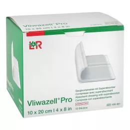 VLIWAZELL Pro superabsorb.compress.steriel 10x20 cm, 10 st