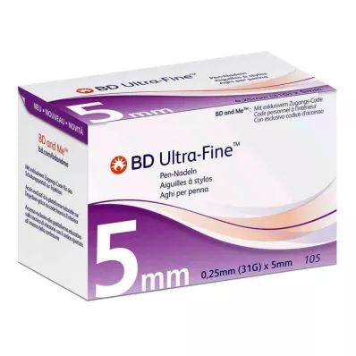 BD Ultrafijne pennaalden 5 mm 31G (105 stuks) BD Ultrafijne pennaalden 5 mm 31G (105 stuks)