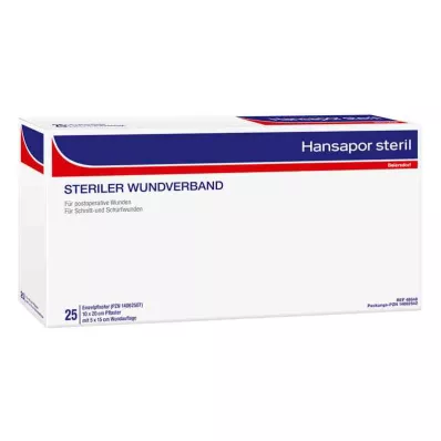 Hansapor steriel wondverband 10x20 cm (25 stuks)
