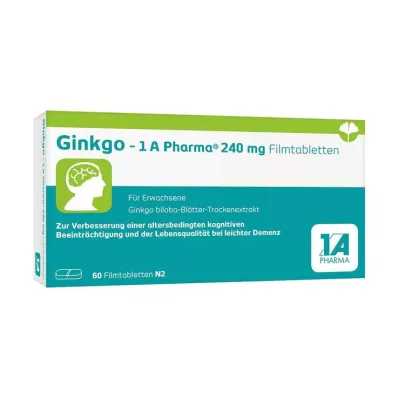 Ginkgo – 1 A Pharma® 240 mg filmomhulde tabletten, 60 stuks Ginkgo – 1 A Pharma® 240 mg filmomhulde tabletten, 60 stuks
